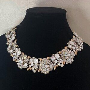 Statement Eye Candy Los Angeles AB Rhinestone Floral 18" Adj Wide Necklace